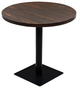 245610 vidaXL Masă bistro, MDF și oțel, rotundă, 80x75 cm, Cenușiu închis