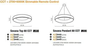 Lustra LED dimabila cu telecomanda SOVANA TOP 80 alba ZZ AZ3445