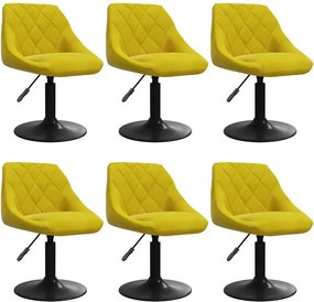 vidaXL Scaune de bucătărie, 6 buc., galben muștar, catifea