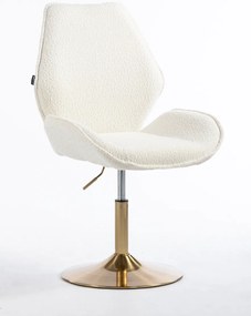 HR350N Scaun Boucle din Catifea Bază Aurie