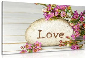 Tablou cu inscripție pe piatră Love