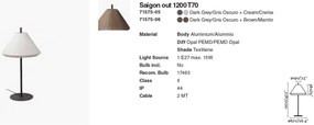 Lampa de podea iluminat exterior decorativ SAIGON 120/T70 gri/crem