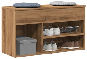 vidaXL Banchetă pantofar stejar artizanal 80x30x45 cm, lemn prelucrat