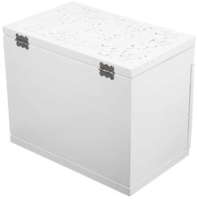 Cutie de bijuterii cu 6 compartimente, alb