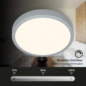 Plafonieră LED dimabilă RUNA LED/22W/230V argintiu Briloner 3704-014 + telecomandă