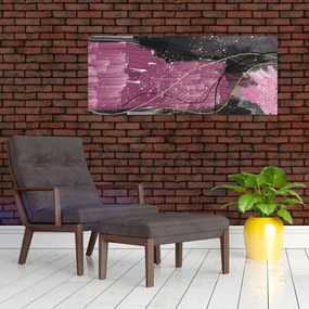 Tablou - Abstracție roz-roșu (120x50 cm)