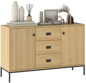 HOMCOM Bufet de depozitare 2 sertare raft reglabil 3 sertare stil contemporan - dim. 120L x 39,5l x 77H cm | Aosom Romania