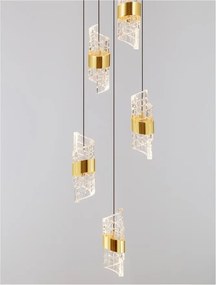 Lustra cu 5 pendule LED design modern Seneca