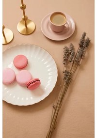 Set de masă 27 piese din porțelan, alb cu accente aurii