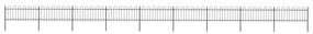 Gard de gradina cu varf curbat, negru, 15,3 x 0,8 m, otel 1, 0.8 m, 15.3 m