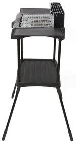 Gratar electric pe suport Zilan ZLN 3789, 2400W, 43x28 cm, Protectie vant, Reglarea gratarului, Negru