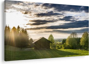 Tablou cu cabana pe luncă (90x60 cm)