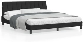 3213795 vidaXL Cadru de pat cu lumini LED, negru, 180x200 cm, catifea