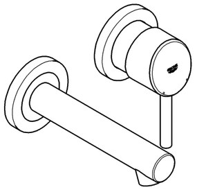 GROHE 19575001 - Baterie pentru lavoar cu două găuri CONCETTO, 147 mm, crom lucios