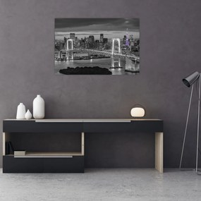 Tablou - Orașul mare cu turnul mov (90x60 cm)