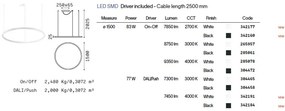 Lustra LED XXL suspendata Oracle slim sp d150 round 4000k dali alba