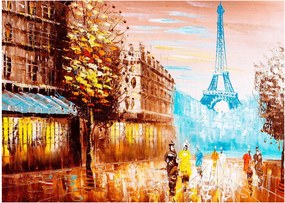 Tablou - Vremea ploioasă și Turnul Eiffel (70x50 cm)