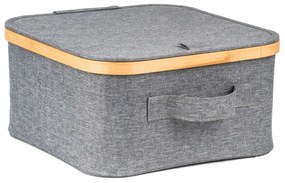 Cutie de depozitare G21 30 x 30 x 15 cm, dinbambus cu capac, gri