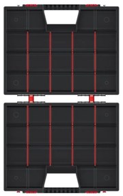 Organizator cu două case 49 × 39 × 13 cm, negru