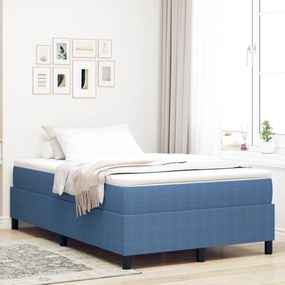 vidaXL Pat cu arcuri albastru 120 x 190 cm Țesătură de catifea