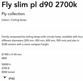 Plafoniera LED XXL moderna Fly slim pl d90 2700k