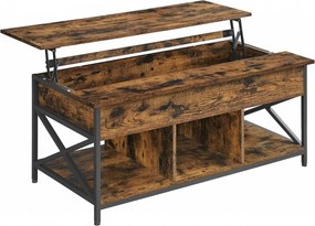 Masuta de cafea extensibila, 120 x 60 x 62 cm, metal / PAL, maro, Vasagle
