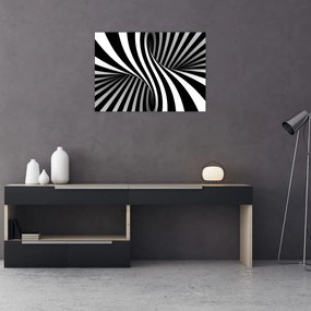 Tablou pe sticlă abstract cu dungi de zebră (70x50 cm)
