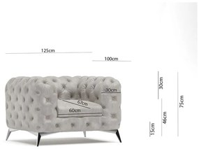 Fotoliu gri deschis cu tapițerie din catifea Chelsea – Ropez