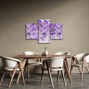 Tablou - Frunze violet în tencuială (90x60 cm)