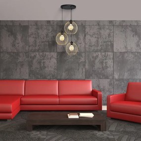 Lustră pe cablu MERCURE 3xE27/15W/230V auriu/negru