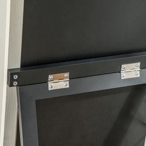 HOMCOM Oglindă de podea lungime întreagă oglindă pe suport cu ramă cu efect lemn, montare pe sol, suspendată, sprijinită, 157 x 37 cm alb | Aosom Romania