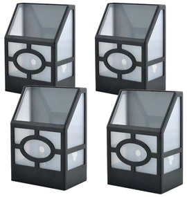 4 buc lampa solara de exterior, negru