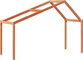 vidaXL Acoperiș pat de copii, maro, 203x80,5x142 cm, lemn masiv pin