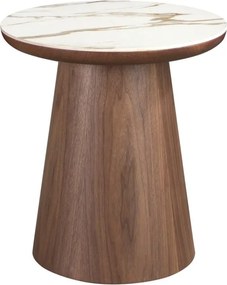 Masuta laterala marmura portelanata Walnut