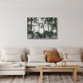 Tablou pe sticlă - Jungla în ceața dimineții (70x50 cm)