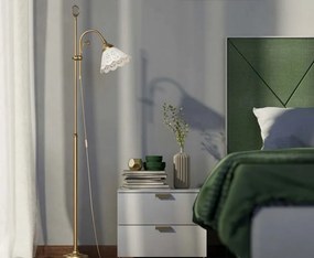 Lampadar din alama si abajur ceramic Zefira