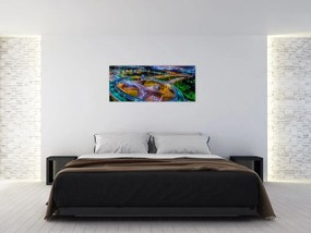 Tablou panorama orașului nocturn (120x50 cm)