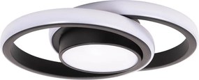 Plafoniera LED Erste Vista 38W 260x190x50mm, Negru Mat, Design Ring Circular Modern, 3CCT Ajustabil, Iluminat Interior Elegant pentru Living Dormitor