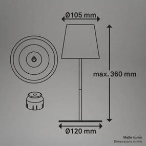 Briloner 7510016 - Lampă de birou LED RGBW CALIDA, reglabilă, 2,5W/5V IP44 1200 mAh, albă