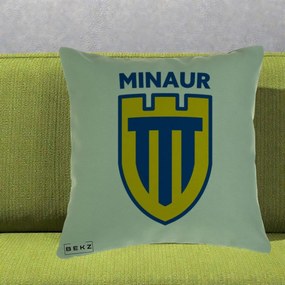 Perna Personalizata Minaur Baia Mare Fotbal, 40x40 cm, Verde, Husa Detasabila, Perna Inclusa, BEKZ®