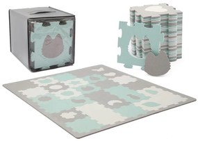 Puzzle din spumă LUNO 30 buc. gri/verde-mentă KINDERKRAFT select