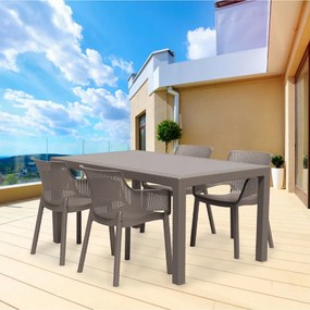 Set mobilier de grădină Evody 4+1 cappuccino