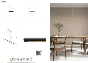 Lustra LED suspendata design modern liniar LINEAL negru MA-8954