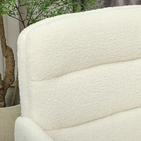 HOMCOM Scaun de birou, fotoliu de birou pivotant cu înălțime reglabilă, funcție de basculare, 61,5 x 65 x 91-101 cm, crem | Aosom Romania