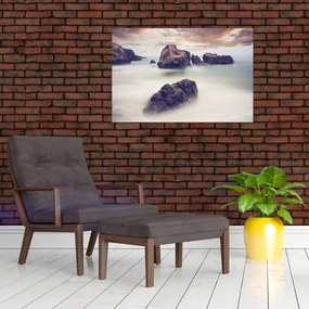 Tablou cu stânci în ceață (90x60 cm)