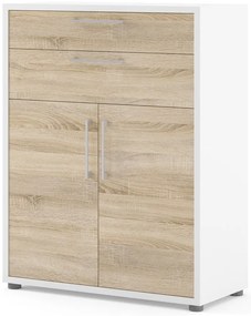 Bibliotecă modulară albă/cu aspect de lemn de stejar 89x113 cm Prima – Tvilum