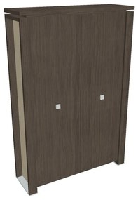 Dulap înalt pentru haine Verno+ S 140 x 46 x 210 cm, stejar antracit / vanilie