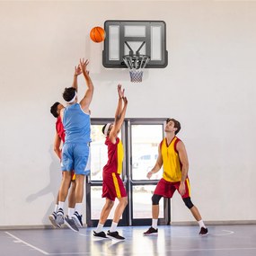 SPORTNOW Coș de baschet de perete pentru exterior 110 x 75 cm, panou rezistent la spargere, inel Ø45 cm, negru | Aosom Romania