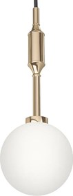 Pendul suspendat din metal auriu 33cm si glob sticla Ero I