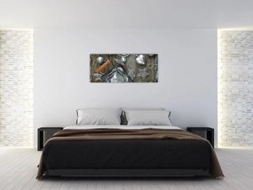 Tablou - decorațiuni argintii de Crăciun (120x50 cm)